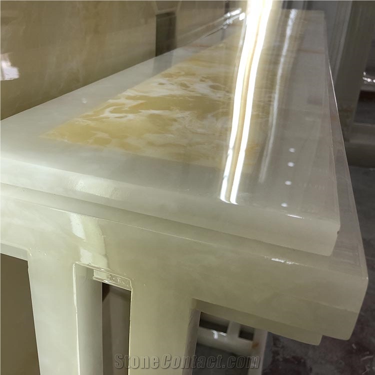 Translucent White Artificial Onyx Building Stone