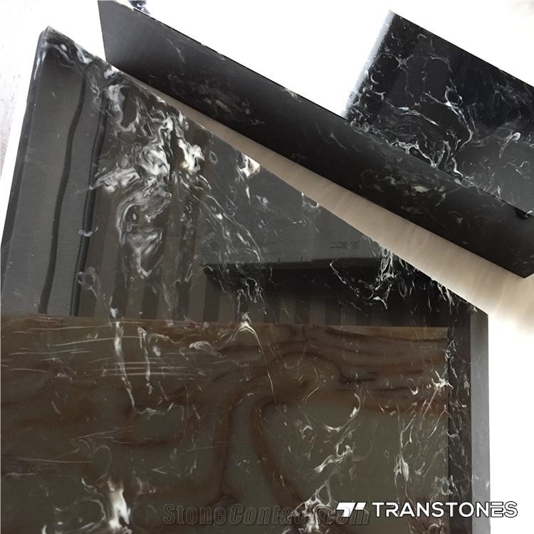 Transtones Black Anti-Style Faux Alabaster Slabs