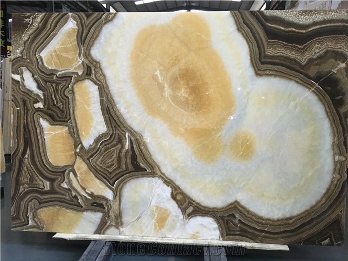 Colophony Yellow Onxy Slab Polished for Floor