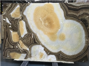 Colophony Yellow Onxy Slab Polished for Floor