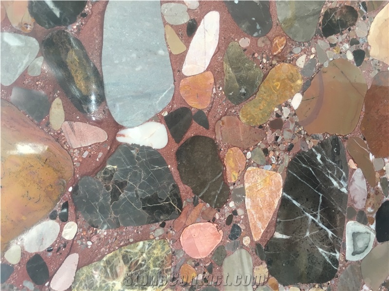 Seven Colorful Pearl Marble Polished Slab and Tile