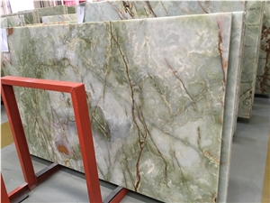 Verdant/Green Onyx Slabs&Tiles Pale Cyan Jade Slab