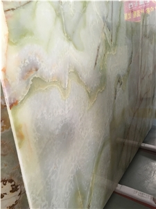 Verdant/Green Onyx Slabs&Tiles Pale Cyan Jade Slab