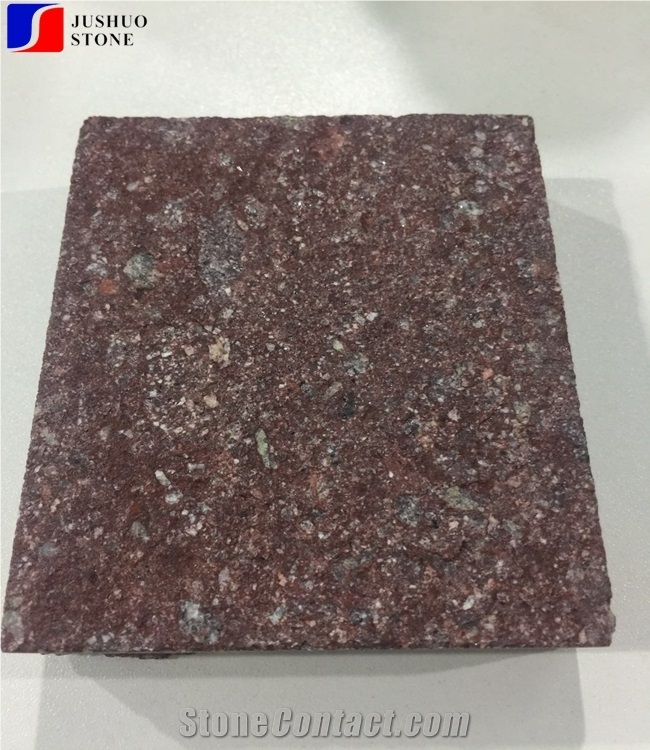 Flamed Dayang Red Porphyry Cubes Paving Stone