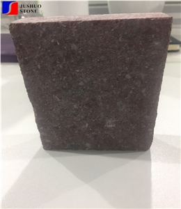 Flamed Dayang Red Porphyry Cubes Paving Stone