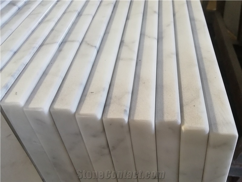 Bianco Carrra White Marble Double Sink Vanity Top