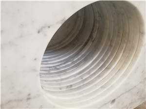 Bianco Carrra White Marble Double Sink Vanity Top
