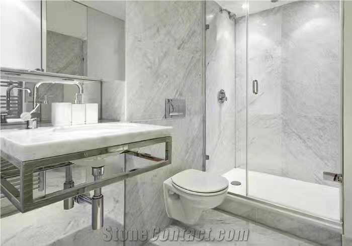 Carrara White Bathroom Solid Marble Counters