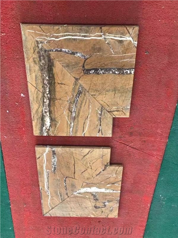 Rain Forest Brown Thick Acid Washing Marble Slab