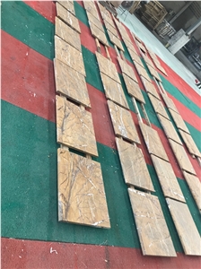 Rain Forest Brown Thick Acid Washing Marble Slab
