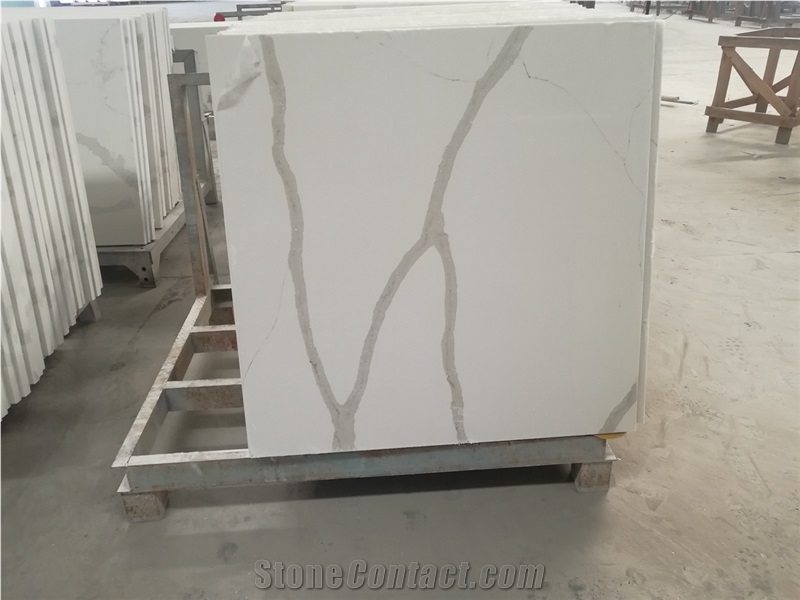 White Engineer Stone Office Worktop Coffee Tables