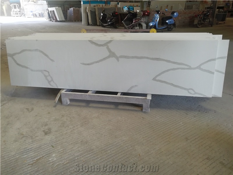 White Engineer Stone Office Worktop Coffee Tables