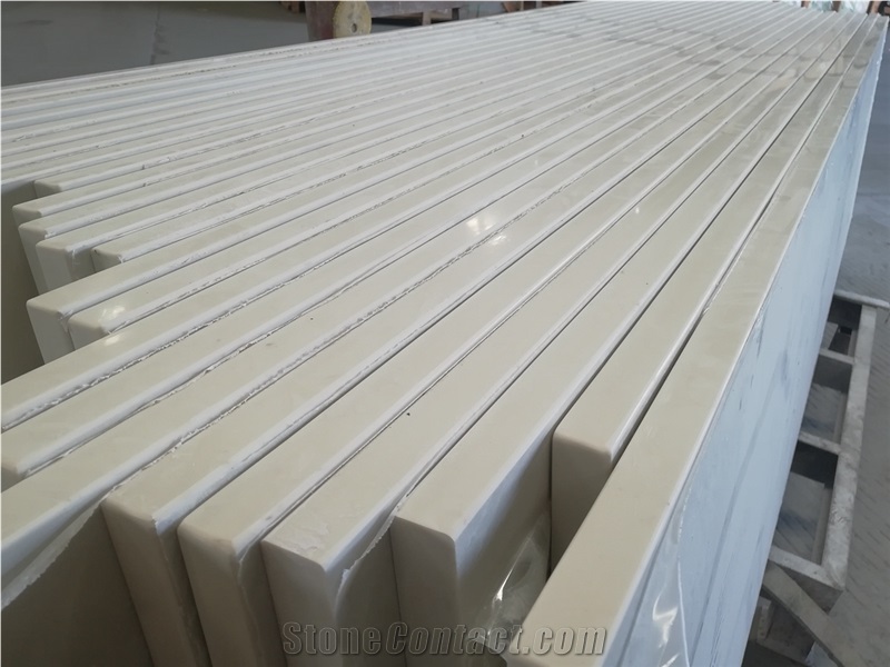 White Engineer Stone Office Worktop Coffee Tables
