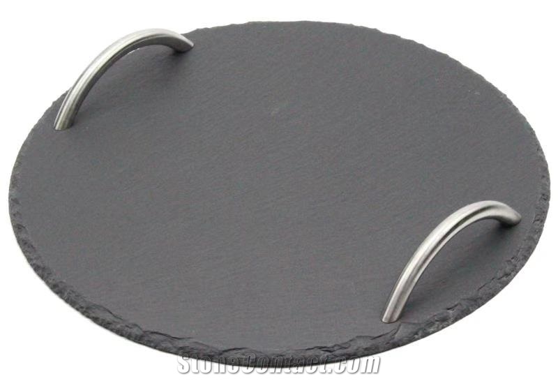 Black Slate Plate Food Tableware Application