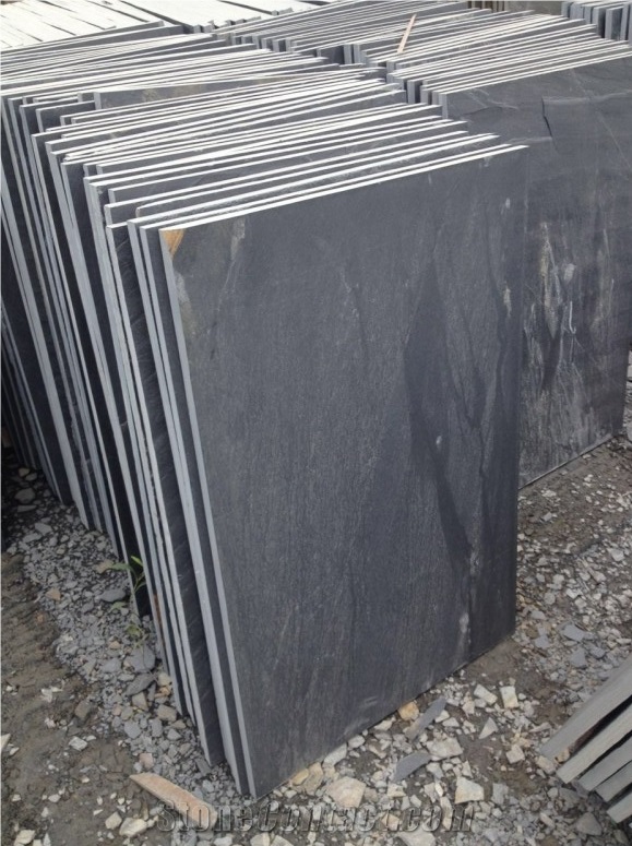Black Slate Slab&Tiles China Jiujiang Natural
