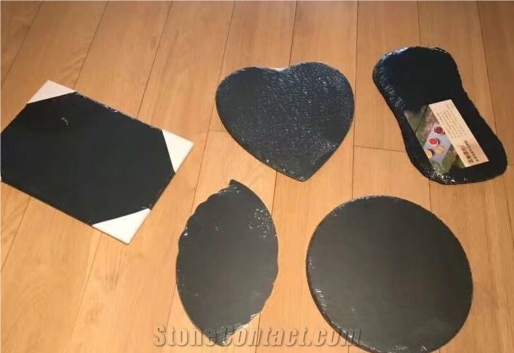 Black Slate Tea Plate Slate Disk Tableware