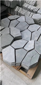 China Black Grey Slate Flooring Covering Tiles