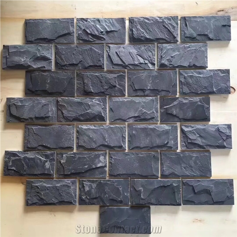 China Black Natural Slate Wall Cladding Panel