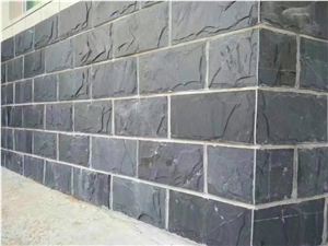 China Black Natural Slate Wall Cladding Panel