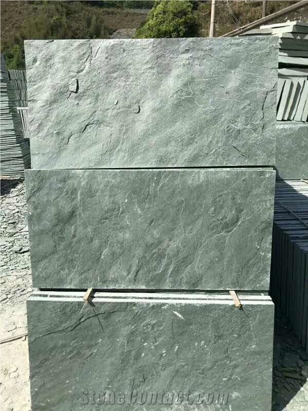 China Patio Paving Stone Split Green Slate Tiles
