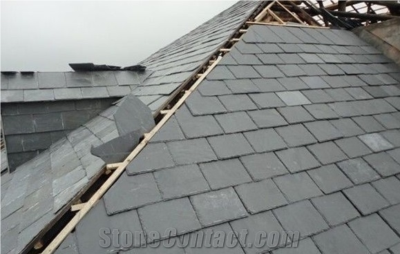 Roofing Slate Installation Project Split Black