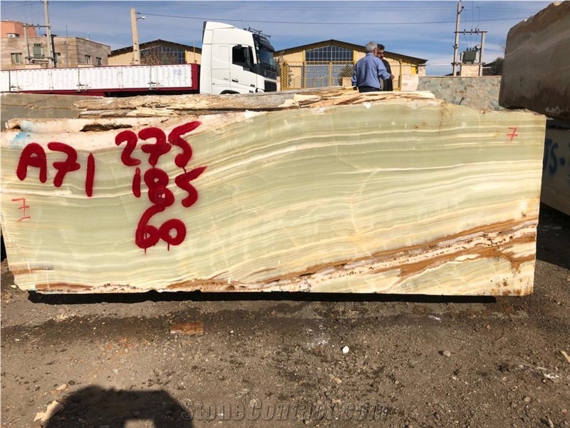 Light Green Onyx Block, Iran Green Onyx