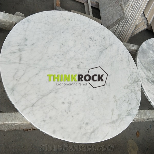 Carrara White Marble Stone Honeycomb Panel Table