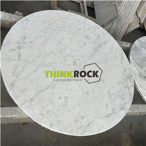 Carrara White Marble Stone Honeycomb Panel Table