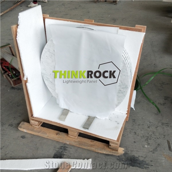 Carrara White Marble Stone Honeycomb Panel Table