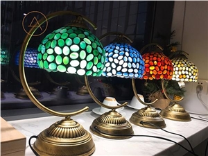 Multicolor Natural Agate Desk Lamp for Reading Multicolor Natural Agate Desk Lamp for Reading