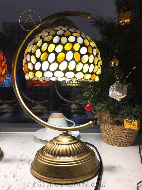 Multicolor Natural Agate Desk Lamp for Reading