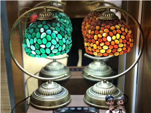 Multicolor Natural Agate Desk Lamp for Reading