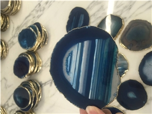 Semi Precious Agate Irregular Coasters, Cup Mats