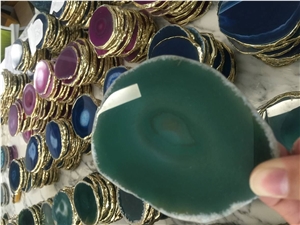 Semi Precious Agate Irregular Coasters, Cup Mats