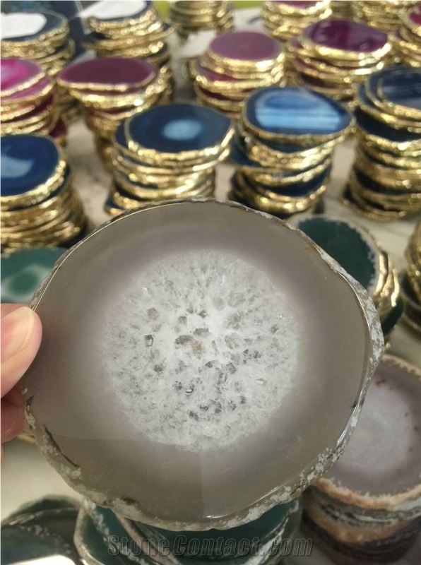 Semi Precious Agate Irregular Coasters, Cup Mats