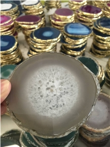 Semi Precious Agate Irregular Coasters, Cup Mats