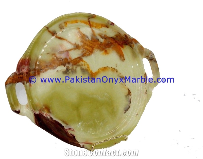 Ancient Green Onyx Serving Trays