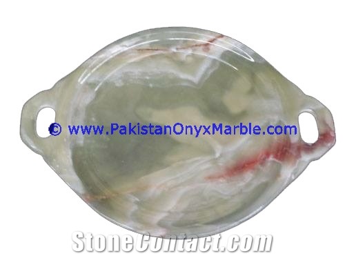 Ancient Green Onyx Serving Trays