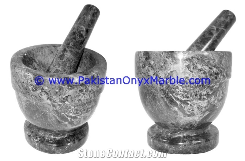 Bianco Grey Marble Mortar Pestle Gray Marble