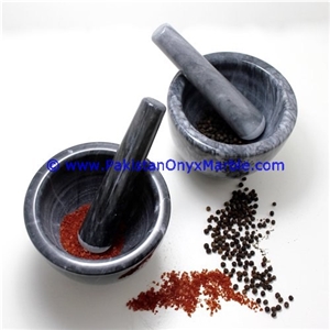 Bianco Grey Marble Mortar Pestle Gray Marble