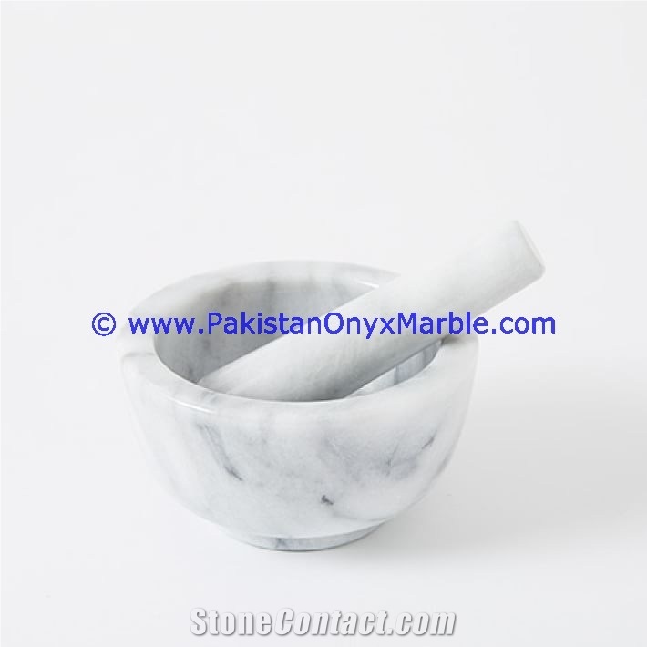 Bianco Grey Marble Mortar Pestle Gray Marble