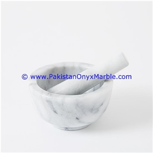 Bianco Grey Marble Mortar Pestle Gray Marble