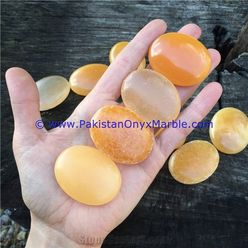Calcite Honey Polished Stones