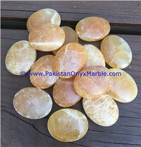 Calcite Honey Polished Stones