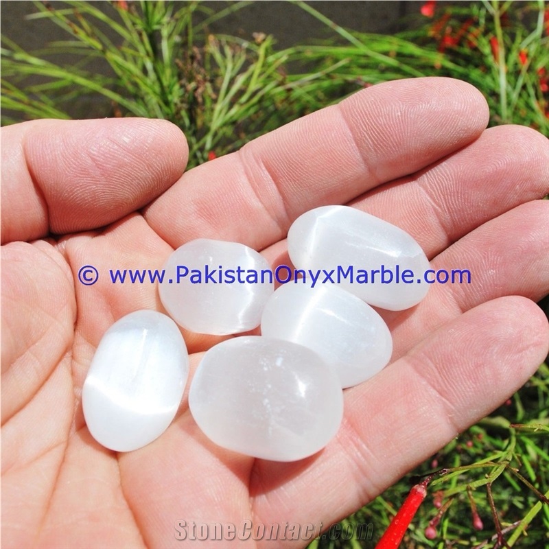Calcite White Polished Stones