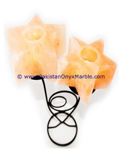 Himalayan Salt Candle Holder Stand Iron Rod