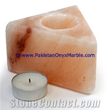 Himalayan Salt Candle Holder Tea Light Triangle