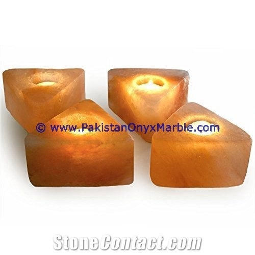 Himalayan Salt Candle Holder Tea Light Triangle