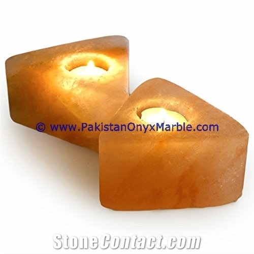 Himalayan Salt Candle Holder Tea Light Triangle