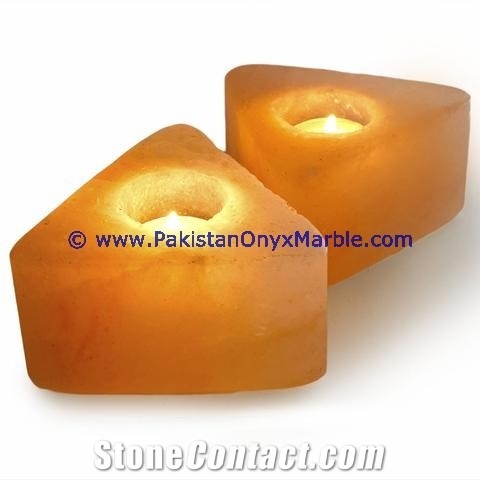 Himalayan Salt Candle Holder Tea Light Triangle
